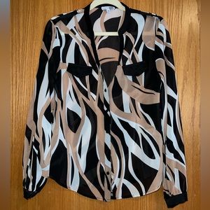 Multicolor Mesh Button Up